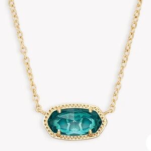 Kendra Scott Elisa Gold Pendant Necklace in London Blue Glass